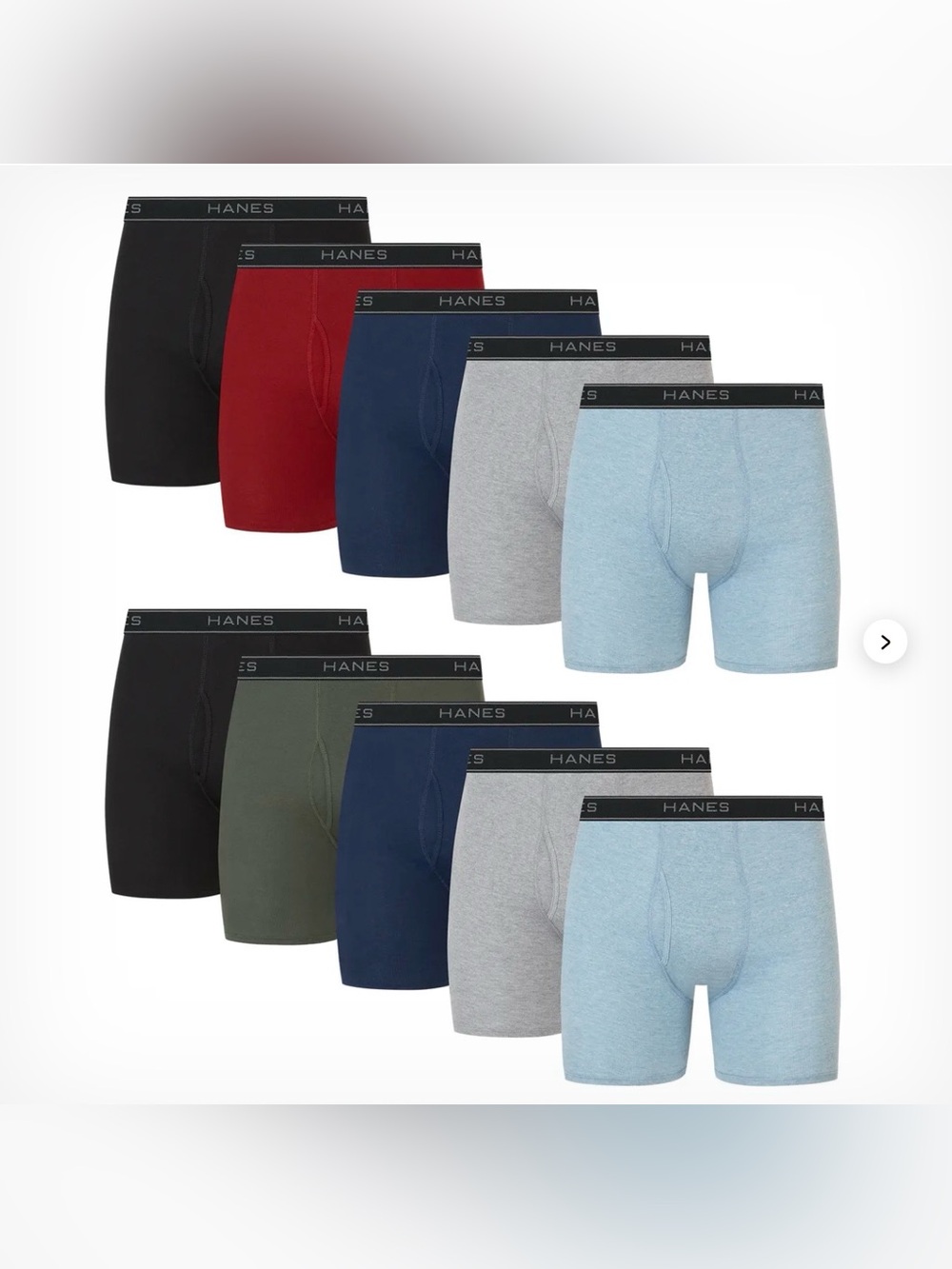 Hanes Men's Cotton Boxer Briefs, 10-Pack